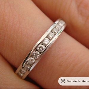 COPY - Wedding band, ring, eternity channel set ring, diamond, silver